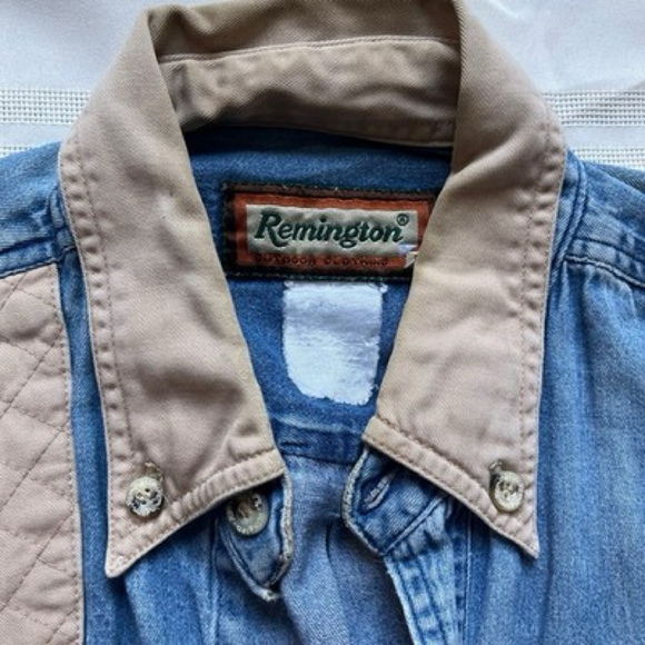 Remington Field Button Down Denim Men’s Medium Lightweight Shooting Shirt - Picture 6 of 10